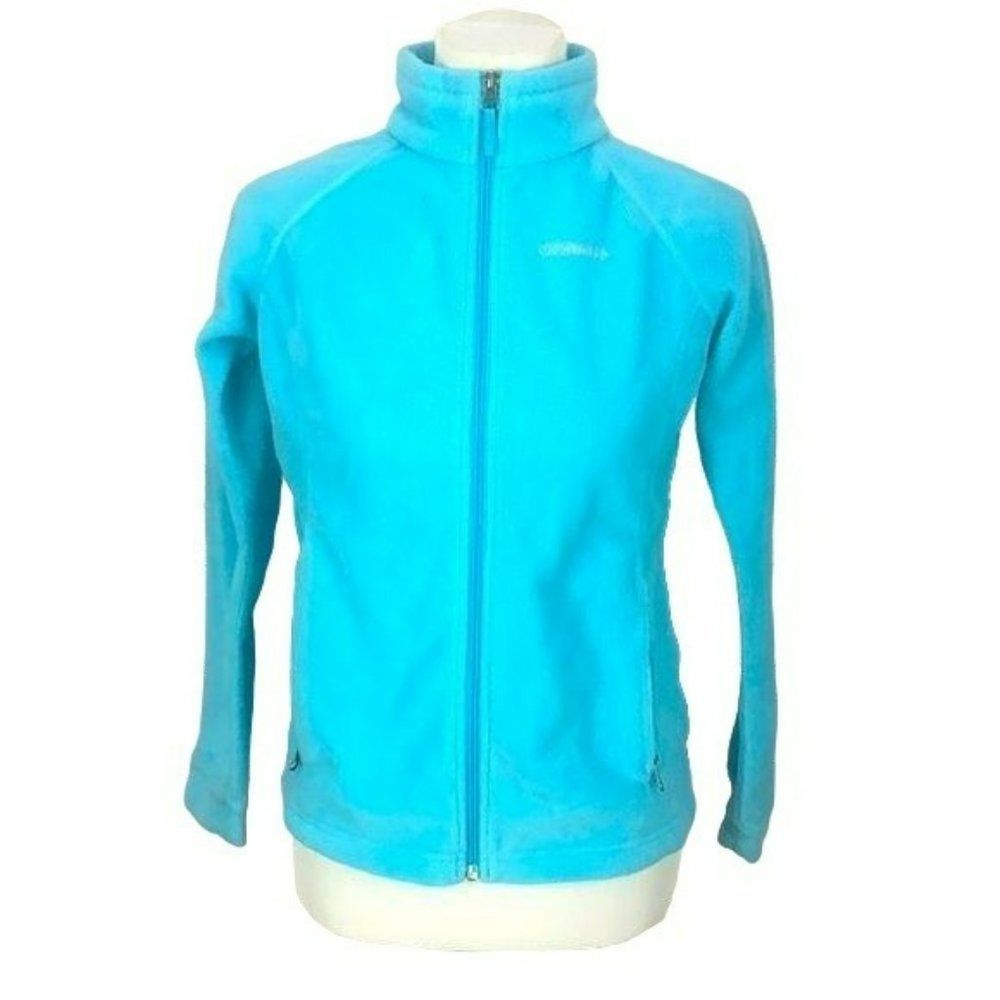 Columbia Girls‎ Powder Blue Fleece Jacket Size Large 14/16